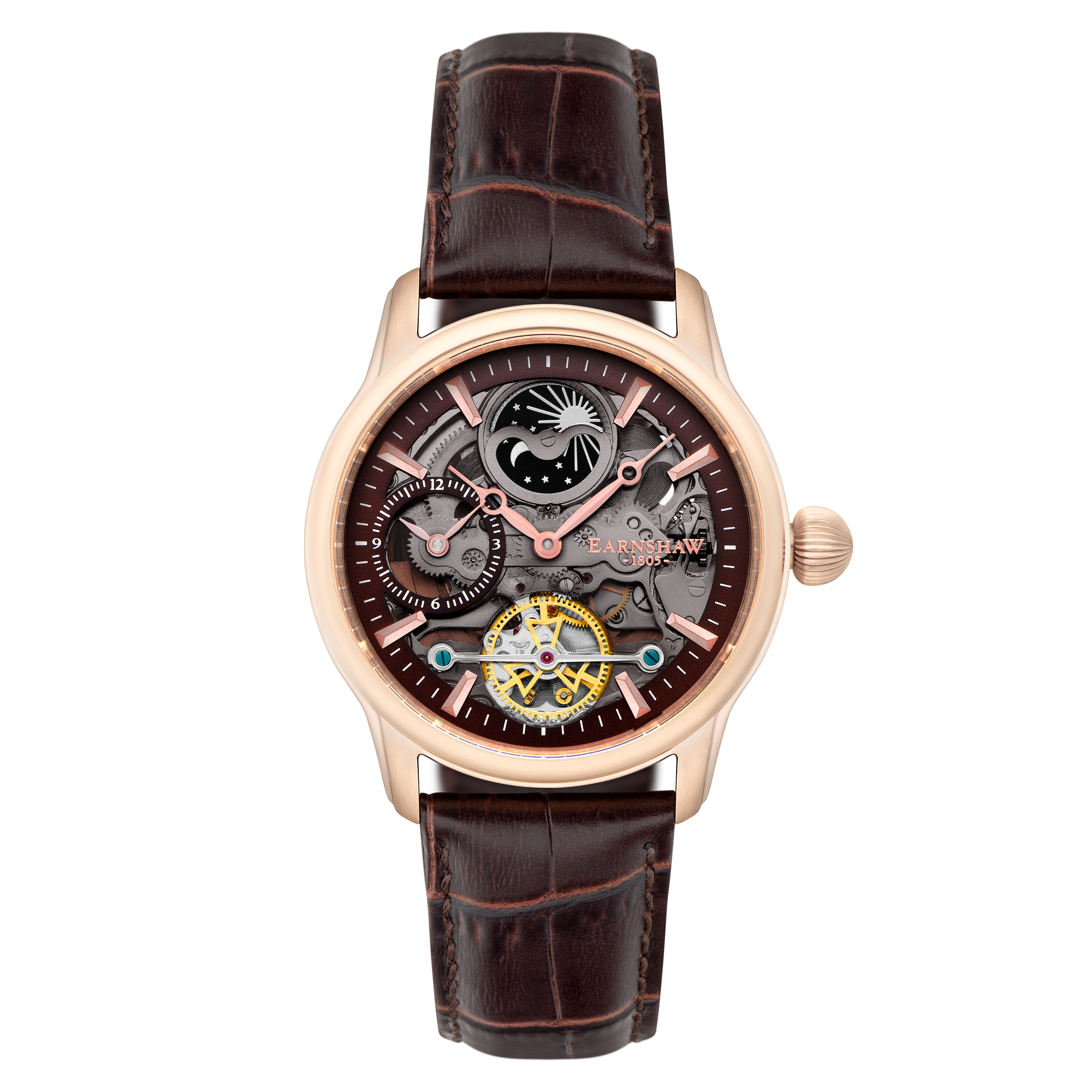 Cherry Brown | Longitude Shadow Automatic – Thomas Earnshaw Cherry Brown | Longitude Shadow Automatic – Thomas Earnshaw