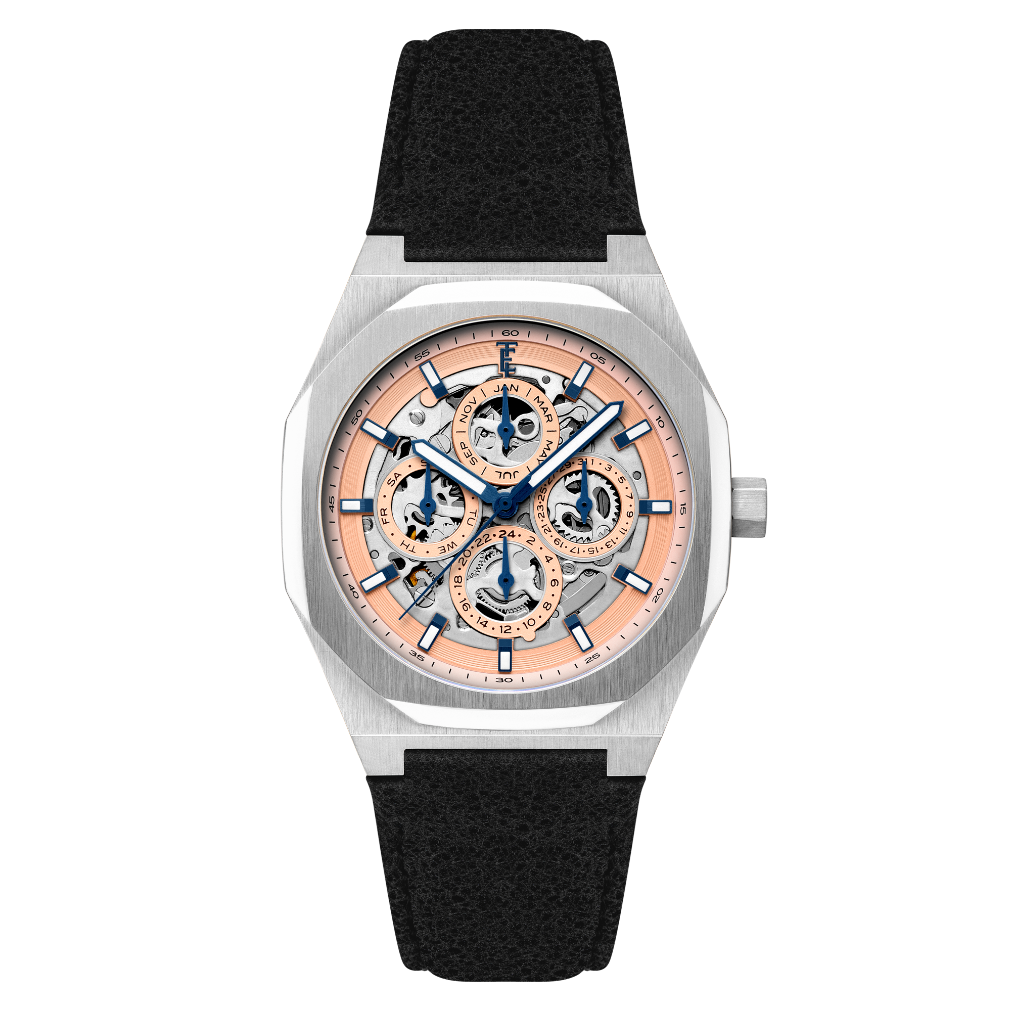 Sunset Salmon | Discovery Drake Triple Calendar Skeleton Automatic Sunset Salmon | Discovery Drake Triple Calendar Skeleton Automatic
