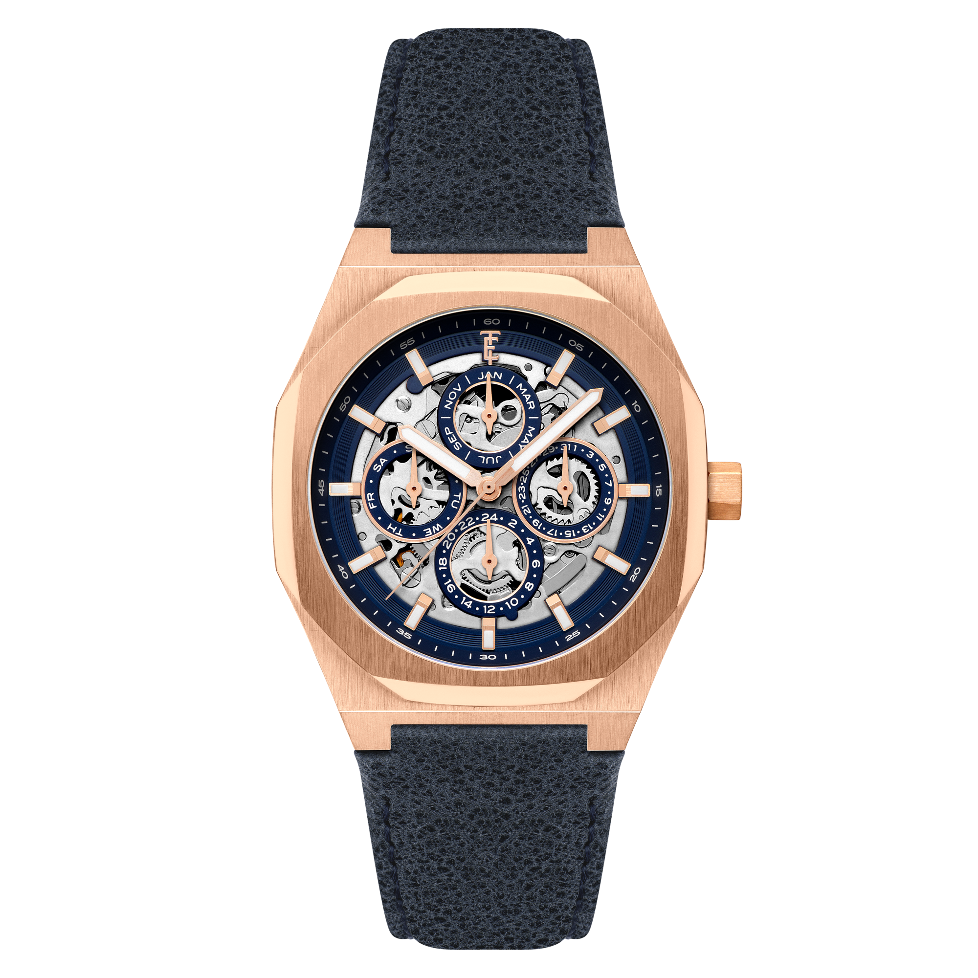Blue Mirage | Discovery Drake Triple Calendar Skeleton Automatic Blue Mirage | Discovery Drake Triple Calendar Skeleton Automatic