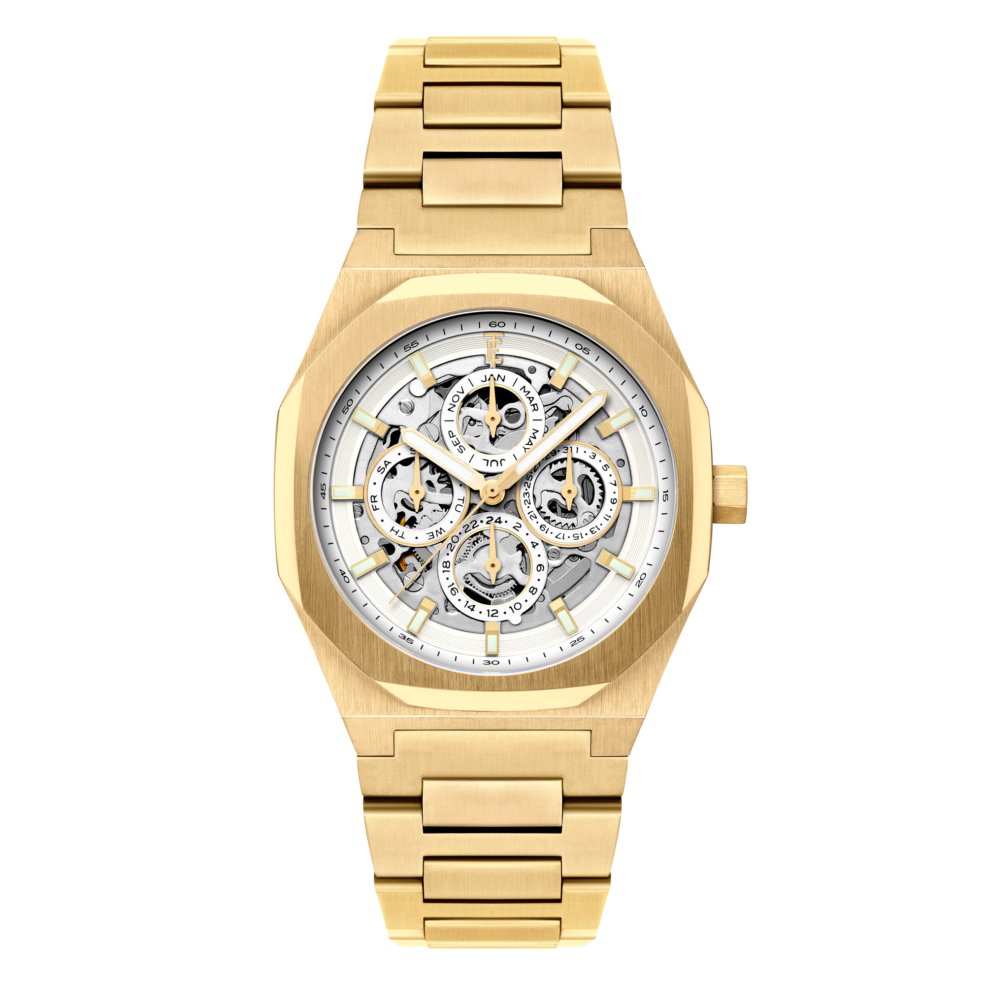 Cloudy Gold | Discovery Drake Triple Calendar Skeleton Automatic Cloudy Gold | Discovery Drake Triple Calendar Skeleton Automatic