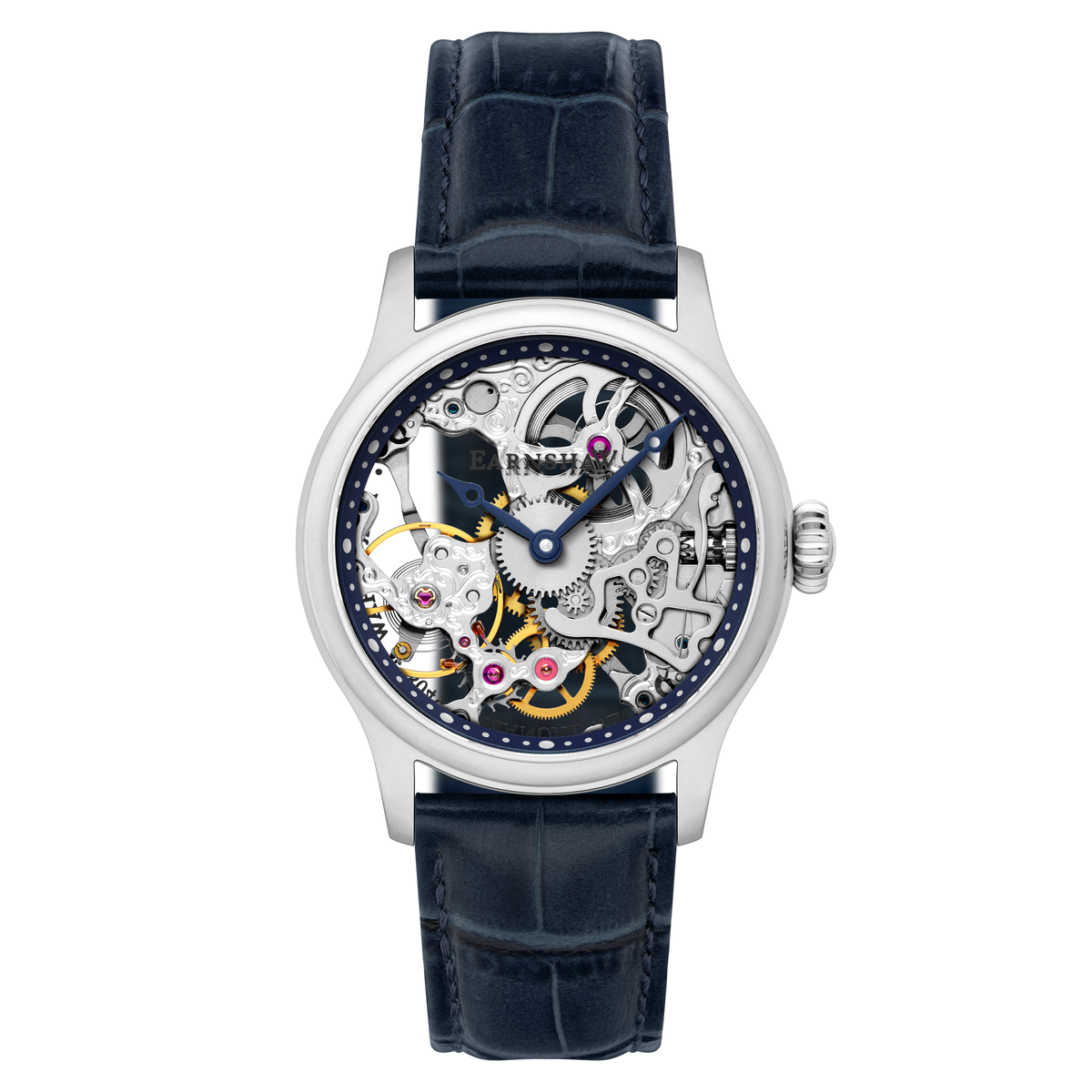 NWT Thomas Earnshaw Marylebone Blue Dial Men\'s Watch Royal Blue | Engineer Lennox Skeleton Automatic – Thomas  main image 2