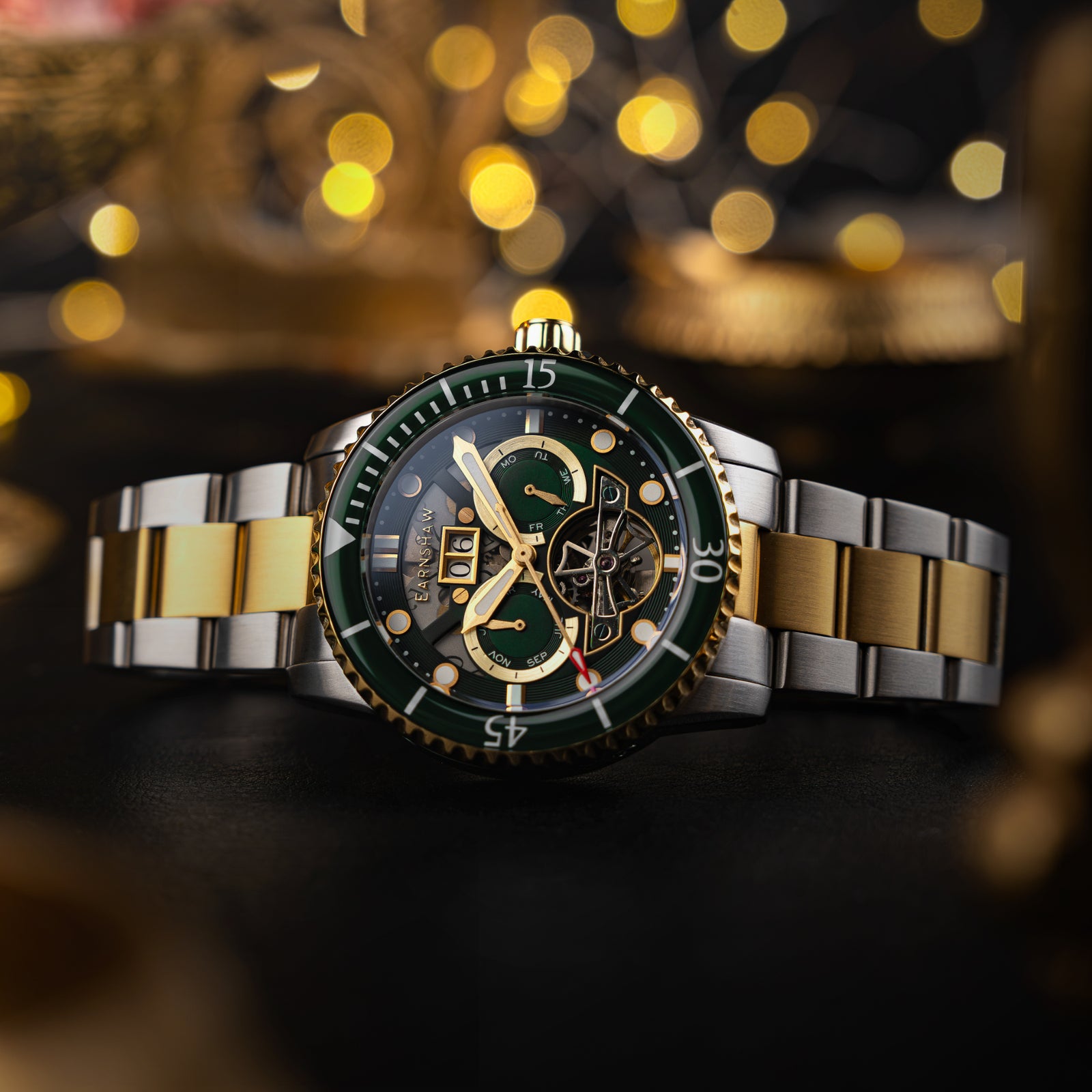 Two Tone Green | Duncan Grand Date Open Heart Automatic