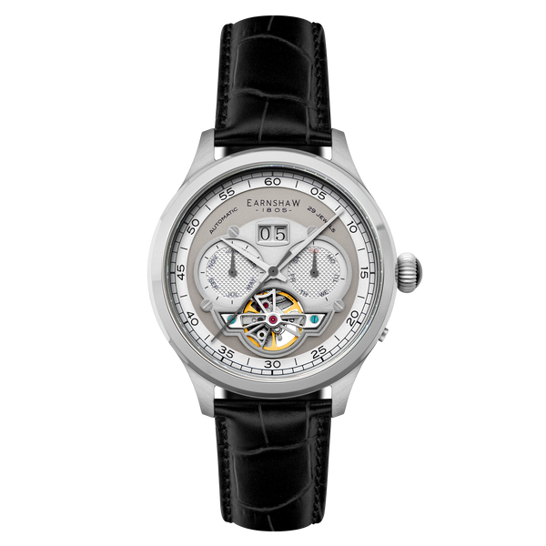 Heather Grey | Baron Grand Date Calendar Open Heart Automatic
