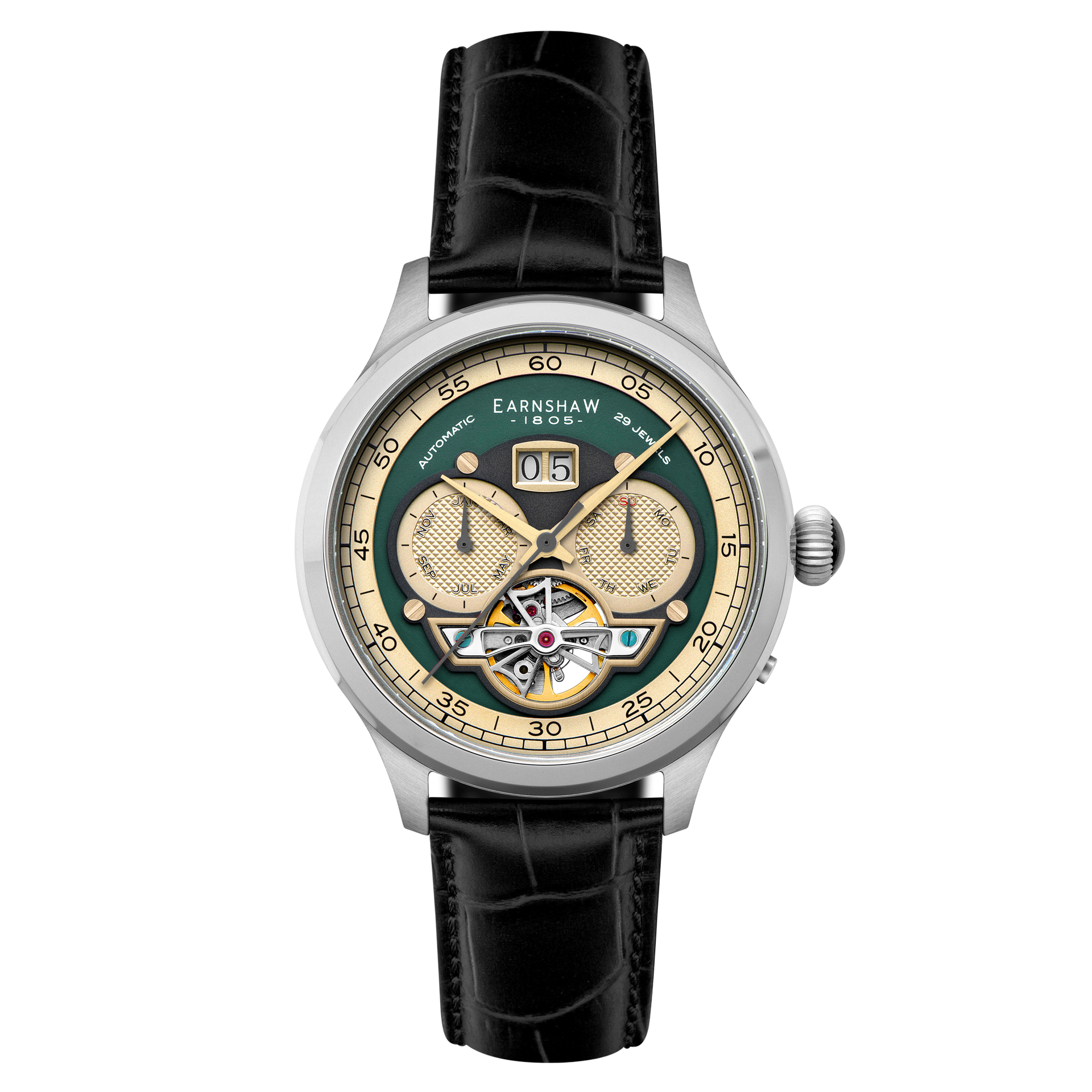Forestry Green | Baron Grand Date Calendar Open Heart Automatic Forestry Green | Baron Grand Date Calendar Open Heart Automatic