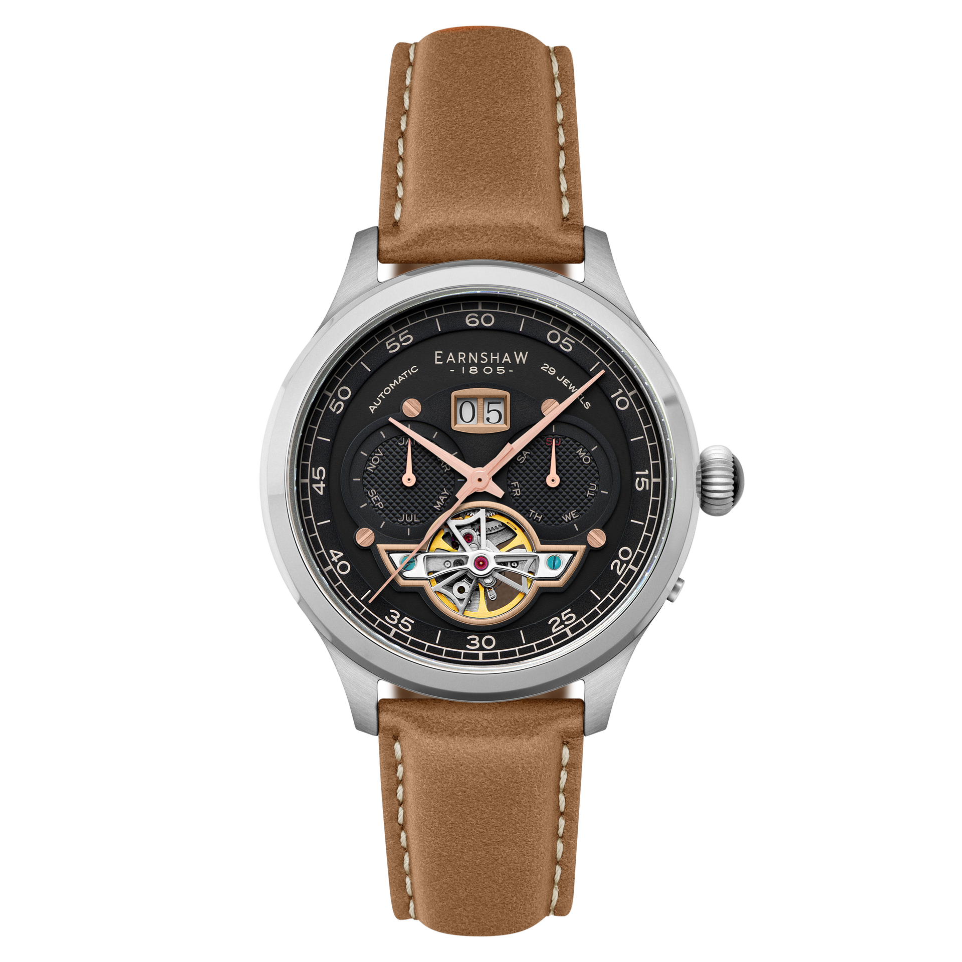 Abbey Black | Baron Grand Date Calendar Open Heart Automatic Abbey Black | Baron Grand Date Calendar Open Heart Automatic