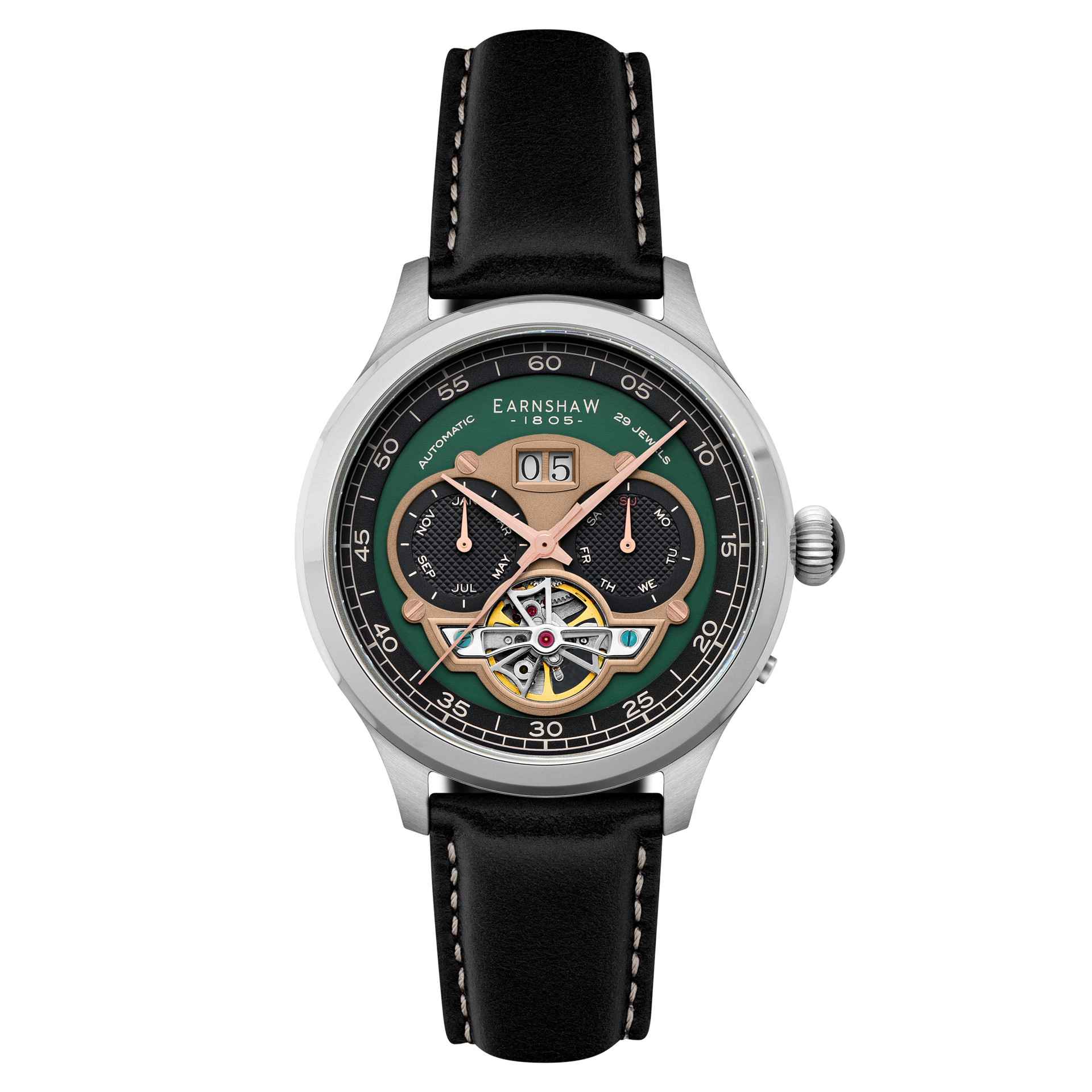 Vintage Green | Baron Grand Date Calendar Open Heart Automatic Vintage Green | Baron Grand Date Calendar Open Heart Automatic