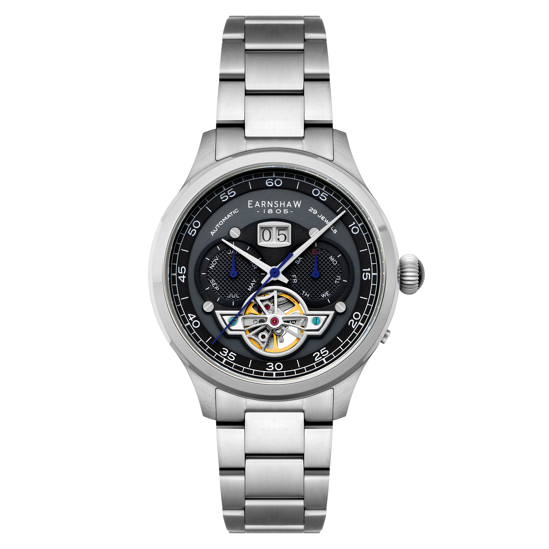 Deep Midnight | Baron Grand Date Calendar Open Heart Automatic Deep Midnight | Baron Grand Date Calendar Open Heart Automatic