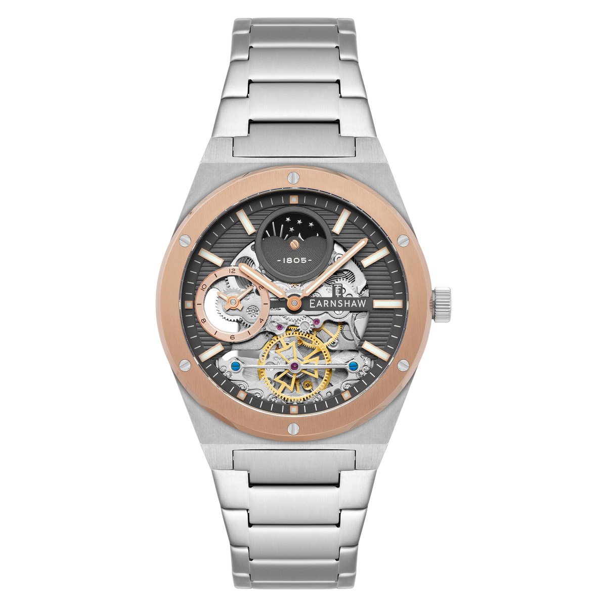 Rose Grey | Drake Dual Time Automatic – Thomas Earnshaw display picture 1