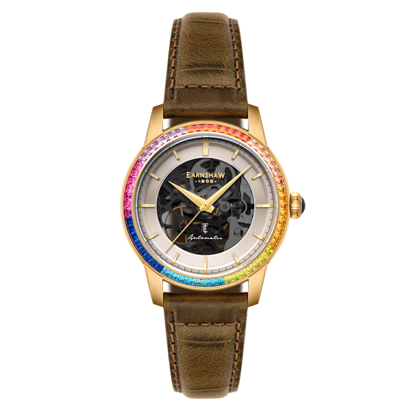 新品エンゲルブライト ステンドグラス クイーンオブエブリシング グラスマスターズ Walnut Brown | Celestial Glory Skeleton Automatic – Thomas Earnshaw
