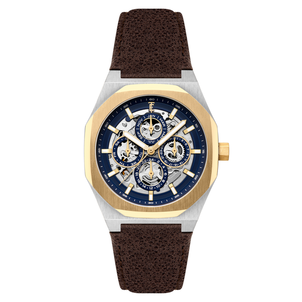 Steel Blue | Discovery Drake Triple Calendar Skeleton Automatic