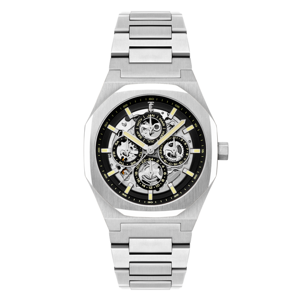 Shadowed Steel | Discovery Drake Triple Calendar Skeleton