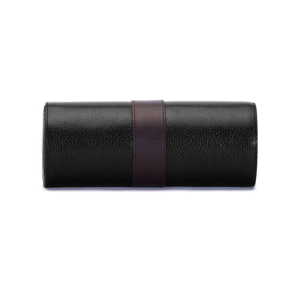 Black Genuine Leather Watch Roll