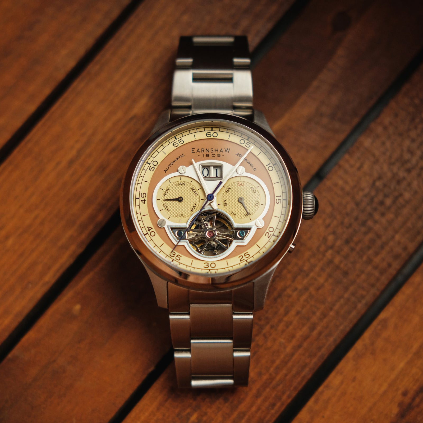 Baron Grand Date Calendar Open Heart Automatic – Thomas Earnshaw Baron Grand Date Calendar Open Heart Automatic – Thomas Earnshaw