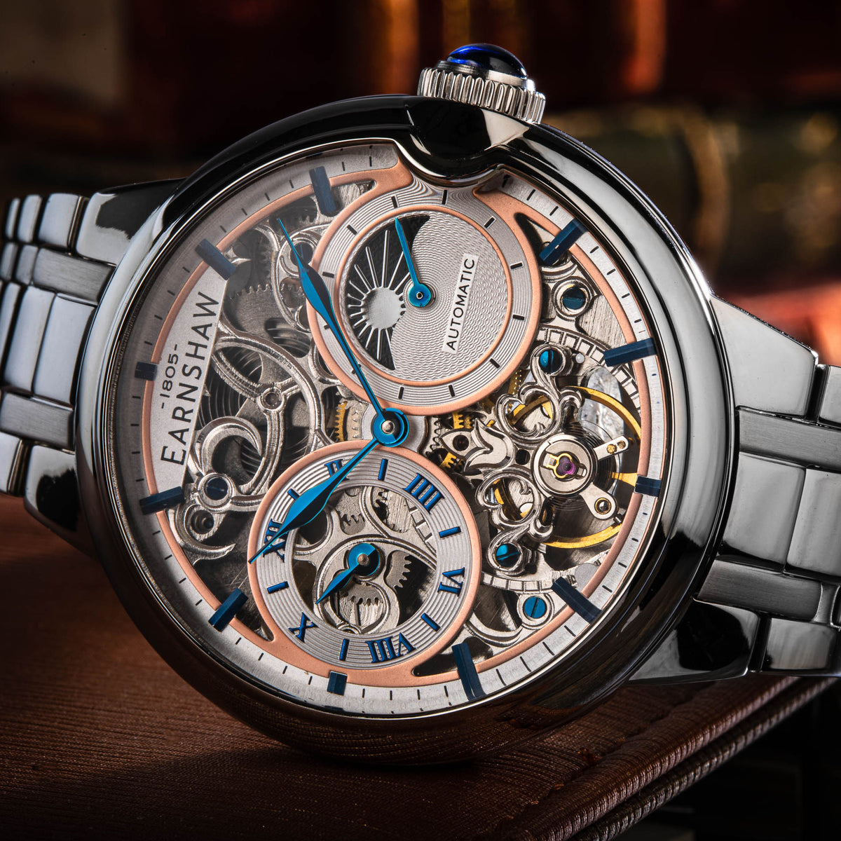 BARALLIER SUN MOON DUAL TIME AUTOMATIC SKELETON ES-8242